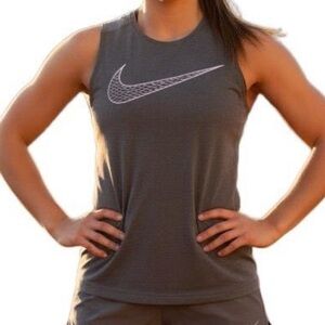 Nike Women’s Dark Gray Dri-FIT Sleeveless Training Tank